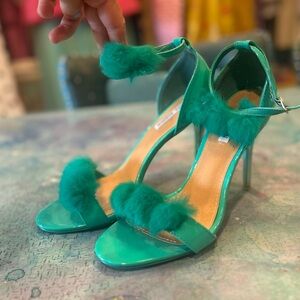Green Fur Heels